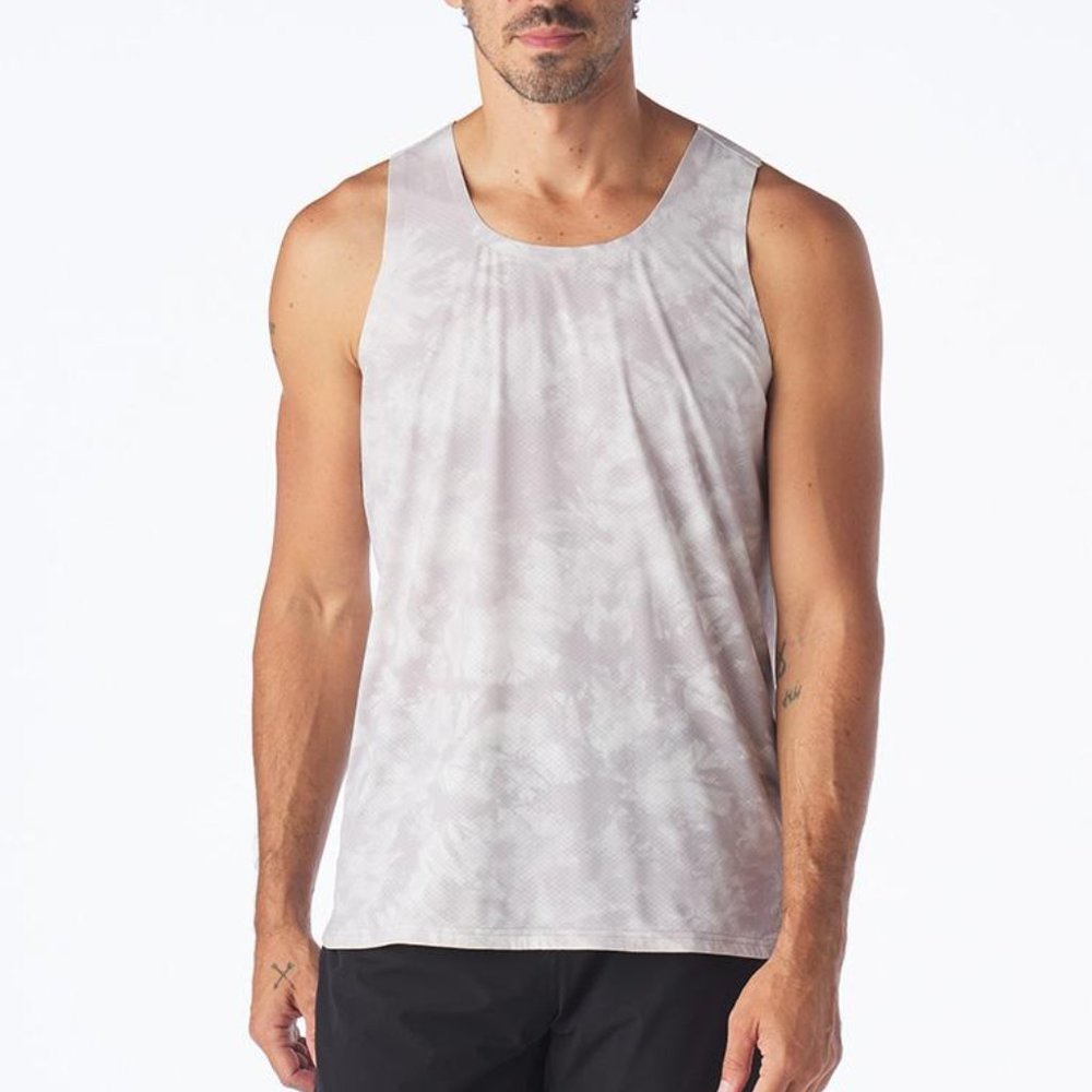 New Mens Glyder Dash Running Singlet Tank Size M Ash Grey Stone Dye MSRP $62